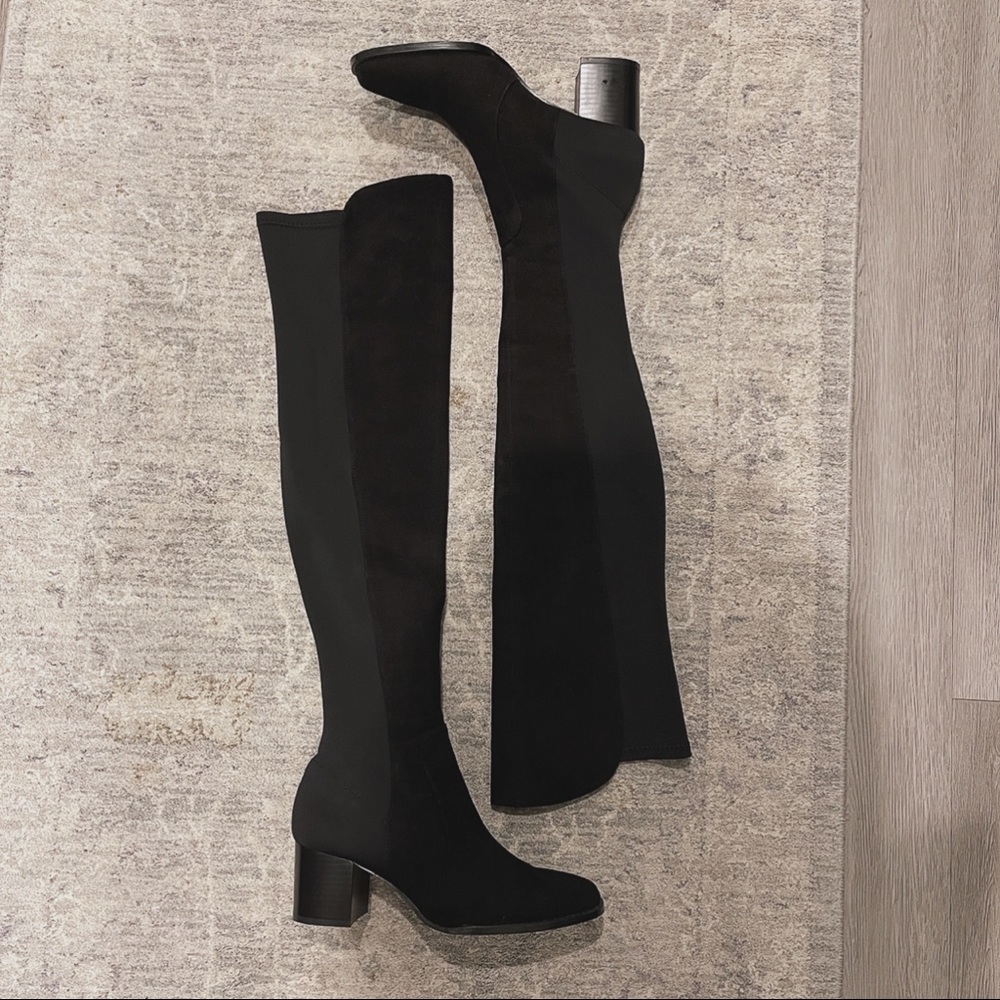 New Heeled Over the knee suede leather boots
